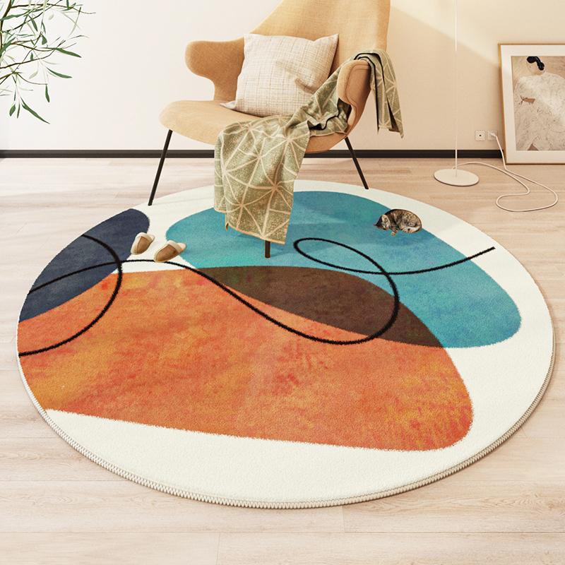 Modern Abstract Carpets for Living Room Minimalist Bedroom Decor Round Plush Rugs Chair Floor Mat Anti-slip Large Area Carpet