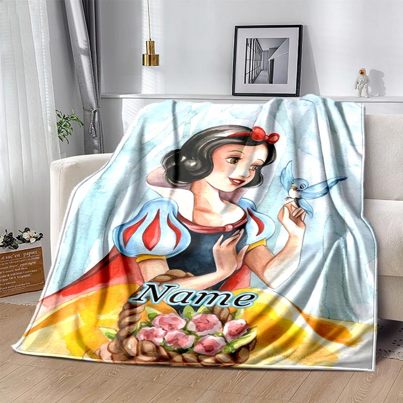 Custom 1pc Snow White's Basket Flowers Blanket, Soft And Comfortable Blanket, Casual Warm, Camping Travel Blanket, Good Birthday Gift Q9081