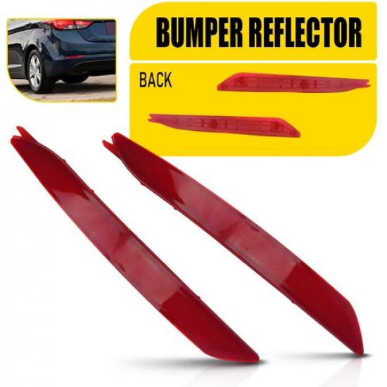 

For 2014-2016 Hyundai Elantra Red Lens Rear Bumper Lower Reflector Left Right V
