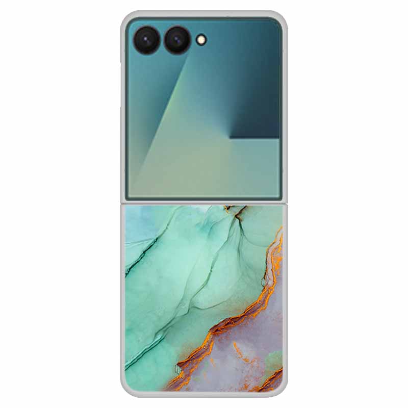 Funda For SAMSUNG Z Flip 7 Cases Marble Clear Hard PC Phone Back Cover for Galaxy Z Flip7 5G Back Cover ZFlip7 Transparent Shell