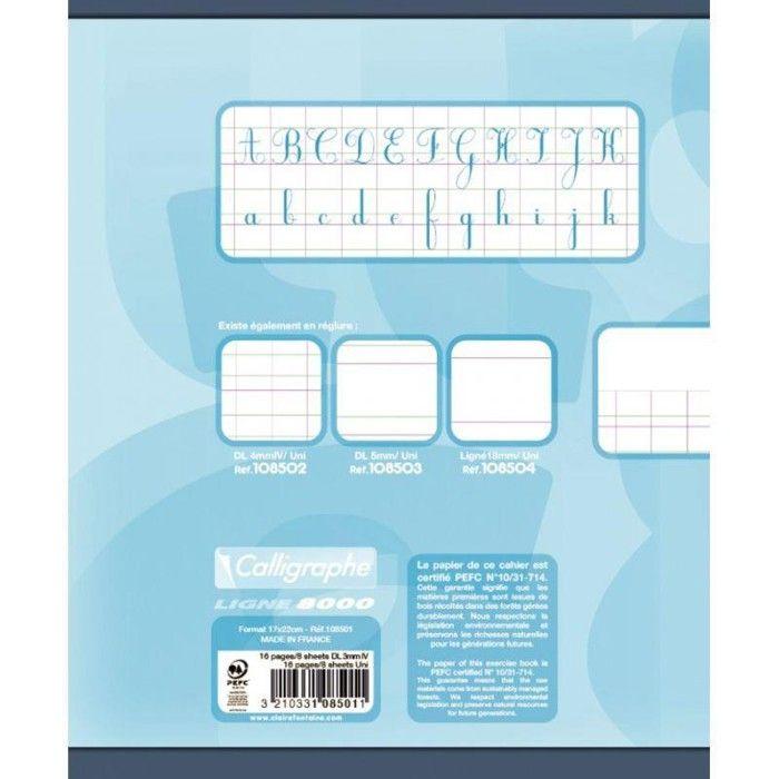 Calligraphe Cahier TP D'écriture - Double Ligne 3 Mm IV - 17 X 22 Cm - 32 Pages