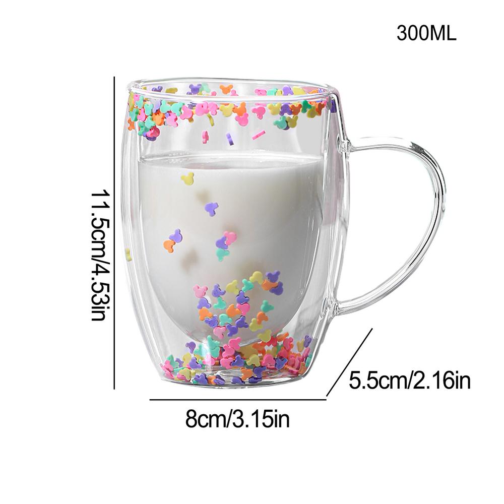 

Двухслойные стеклянные чашки из боросиликатного стекла, молочные кофейные чашки, рождественские чашки, кружка для кофе Quicksand с двойными стенками, бутылка для воды 350ml