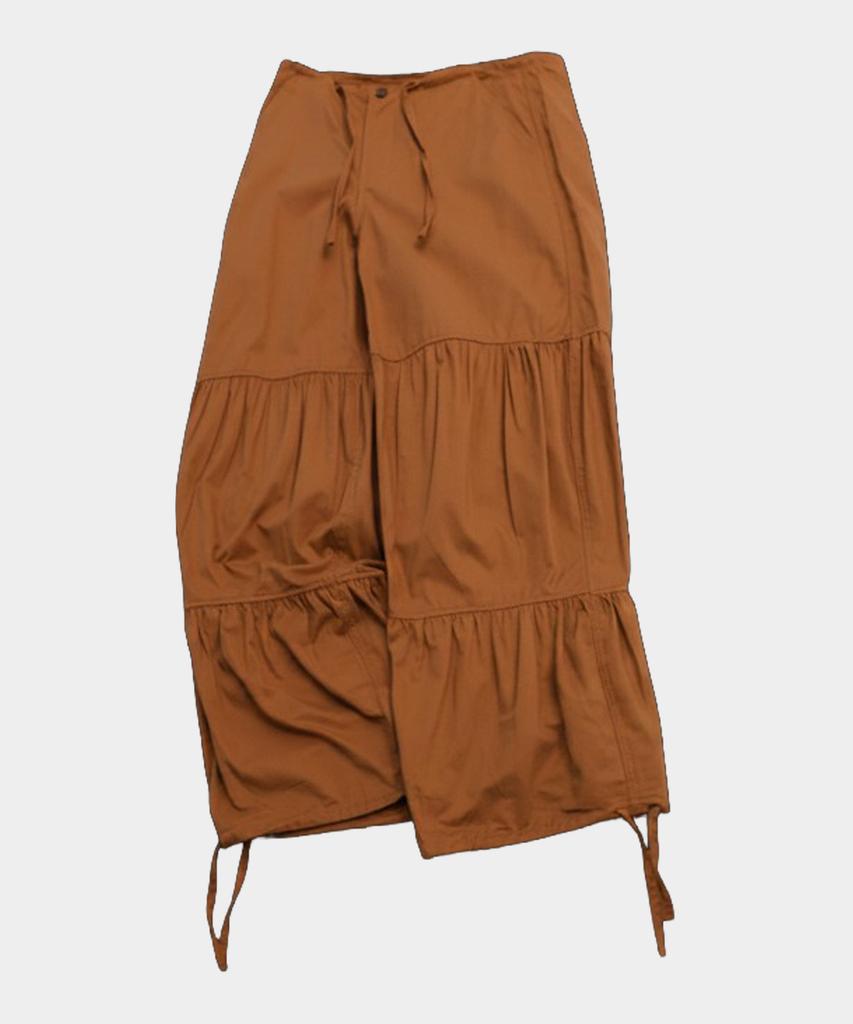 SOME PLACE Balloon Fit Wide Cotton Basic Pants With Shirred Cut-Out Strap Pocket Details_3 Colors