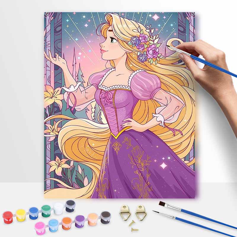 Disney Oil Painting Art Painting Set Rapunzel Home Wall Decor Handmade Gift for Fans Collection
