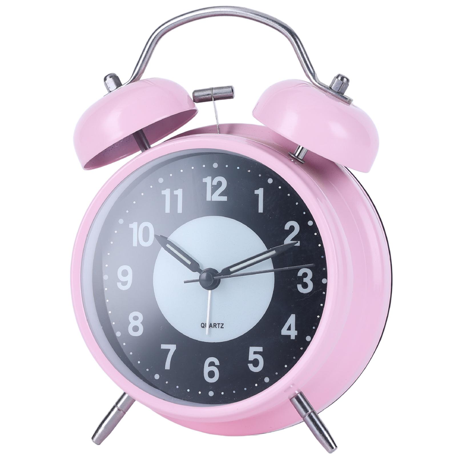 

Loud-Ring Table Clock For Heavy Sleeper Battery Operate Loud Desk Table Alarm Clock Easy To Set Up For Kitchen розовый