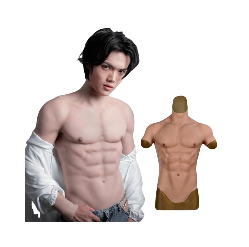 Supicos HUWAHUWA Muscle Suit with 4 Colors 2 Long Short Handsome Silicone Muscle Macho Fake Fake Cosplay Costume Long Zipper, & Sizes, & Sleeves,