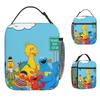 Cookie Monsters Lunch Bag Portable Insulated Lunch Box Women School Print Cooler Bag Casual Oxford Tote Food Bags