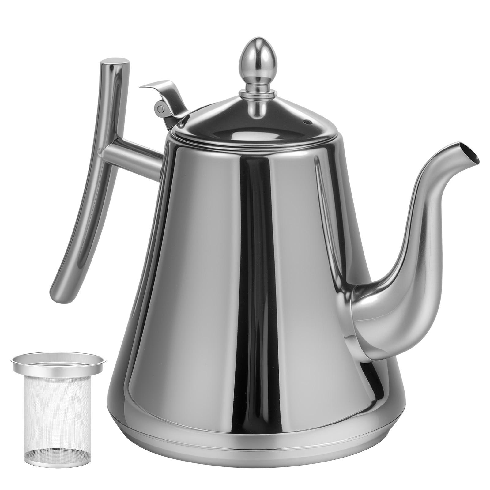 

2000 мл Чайник из нержавеющей стали Чайник Кунг-фу Чайная посуда со съемным ситечком-инфузором Пуэр Улун Чайная посуда Чайники для воды серебряный
