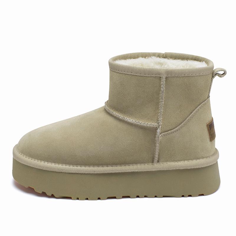 Augustus Schneestiefel Damen neue 2025 neue Baumwollschuhe Französischer ausländischer Stil kleine kurze Stiefel Herbst und Winter dicksohlige kurze Stiefel