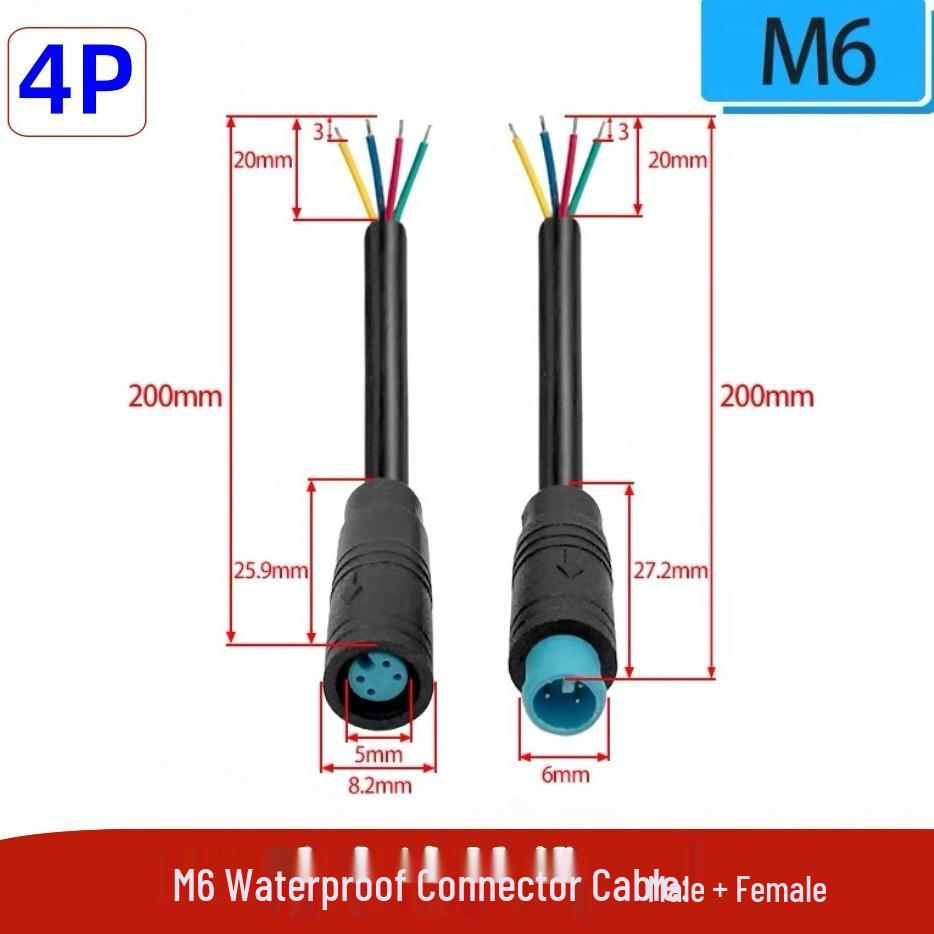 M6 2P3P4P5P6P Dashcam Sensor Docking Cable – Waterproof Connection