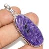 Charoite 925 Silver Plated Pendant 2.1" Gift For Aunt Limited Stock Deal C3M06