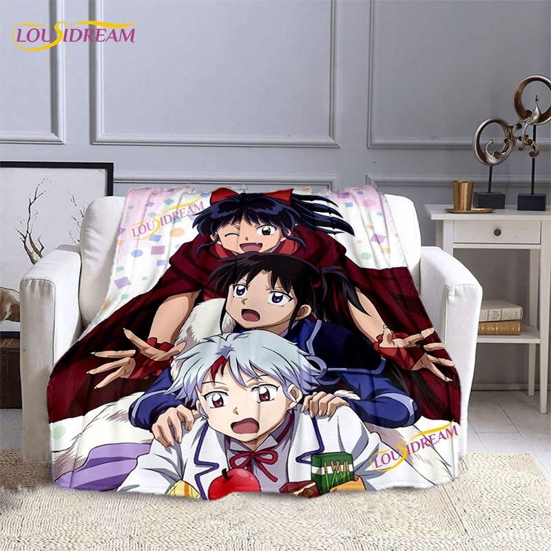 Cartoon Hanyou No Yashahime Printed Blanket Inuyasha Flannel Blanket Throws On Sofa Bed Home Bedspread Warm Gifts for Kids