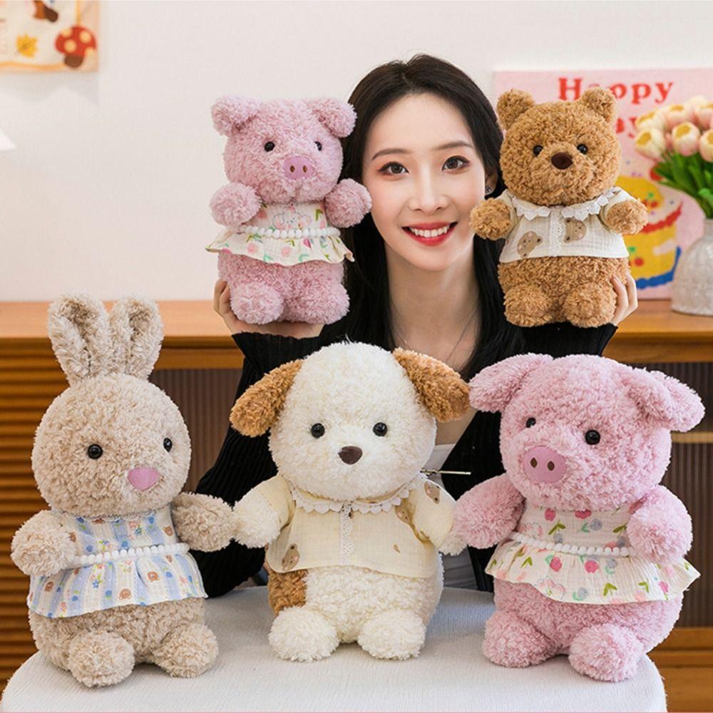 

Wearing Shirts Little rabbit Stuffed Doll Collection Animal Plush Doll Kids Holiday Gifts 24cm-Little pig