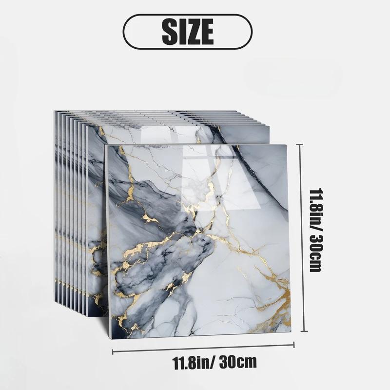 10-40 STÜCKE Marmorimitat 3D Keramikfliese Wandrenovierung Dekorationsaufkleber Wasserdicht Selbstklebend Heim Bodenaufkleber