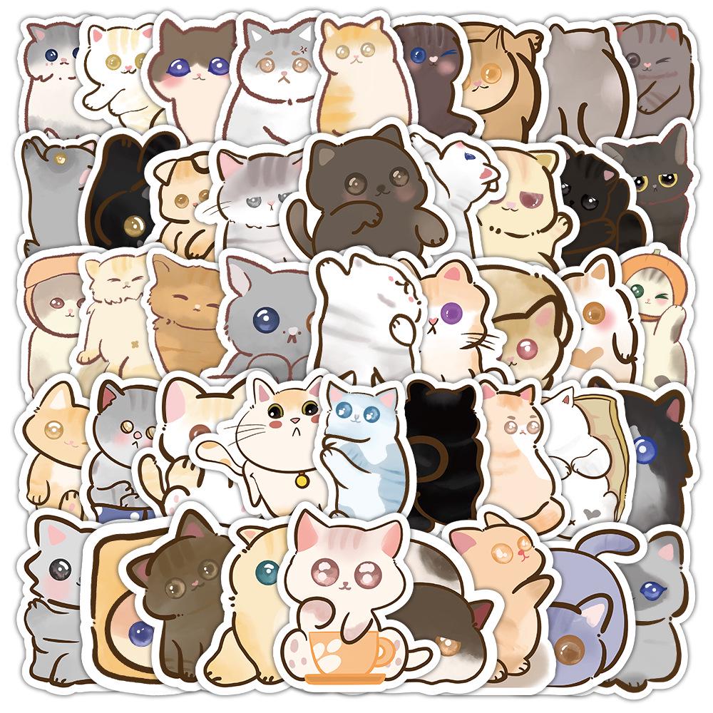 1800 Realistic Cartoon Kitten Stickers: Cute Cat Graffiti Collection for Creative Decoration
