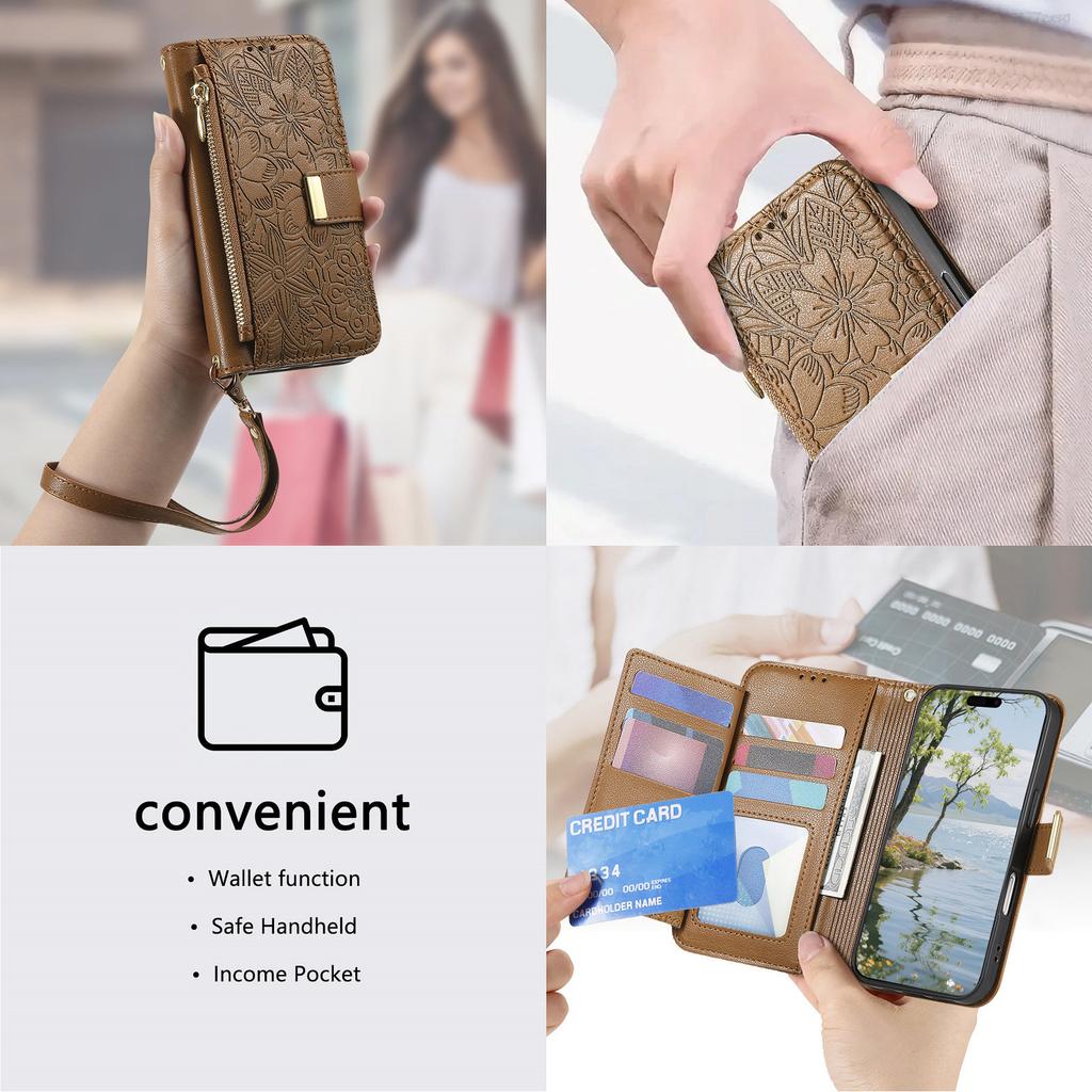 Floral Leather Wallet Case for Honor 400/400 Lite/400 Pro/X60 Pro/X9C/X9b/X50...Vintage All-in-One Card Holder w/Stand, Magnetic Closure & Wrist Strap