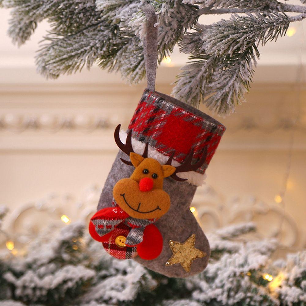 Socks Santa Sacks DIY Lovely Hanging Ornament Christmas Decorations Christmas Stocking Candy Bag