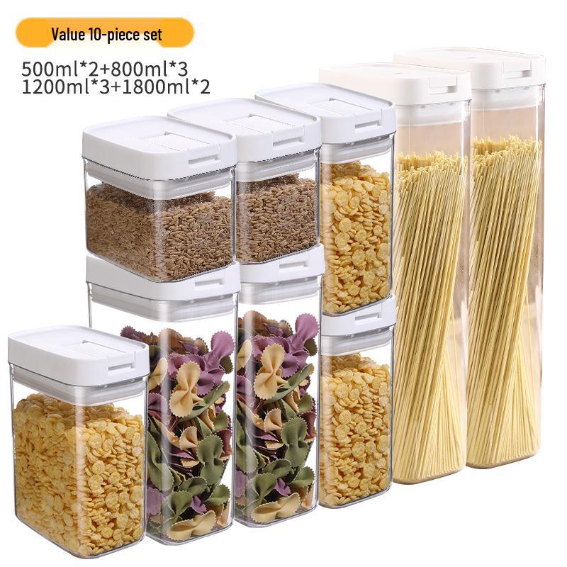 Rectangular Airtight Food-Grade Noodle Storage Jar for Kitchen