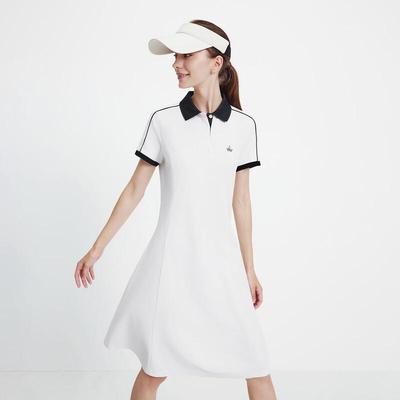 Vestido de manga corta con cuello polo para mujer