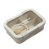 Microwave Safe Wheat Straw Lunchbox With Dividers For Office And School Use