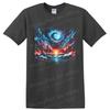 Surreal Burning City Eye Anime Graphic Art T Shirt Cosmic Fantasy Tee