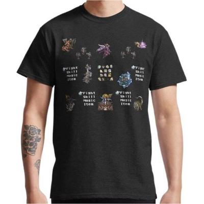 Final Fantasy VI Collage Gift T Shirt for RPG Gamer 100 Cotton Printed Tee Mens Short Sleeve Graphic Clothes All Size Tops
