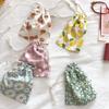 Floral Mini Cotton Drawstring Pouch for Jewelry, Cosmetics, & Lipstick - Dustproof & Cute