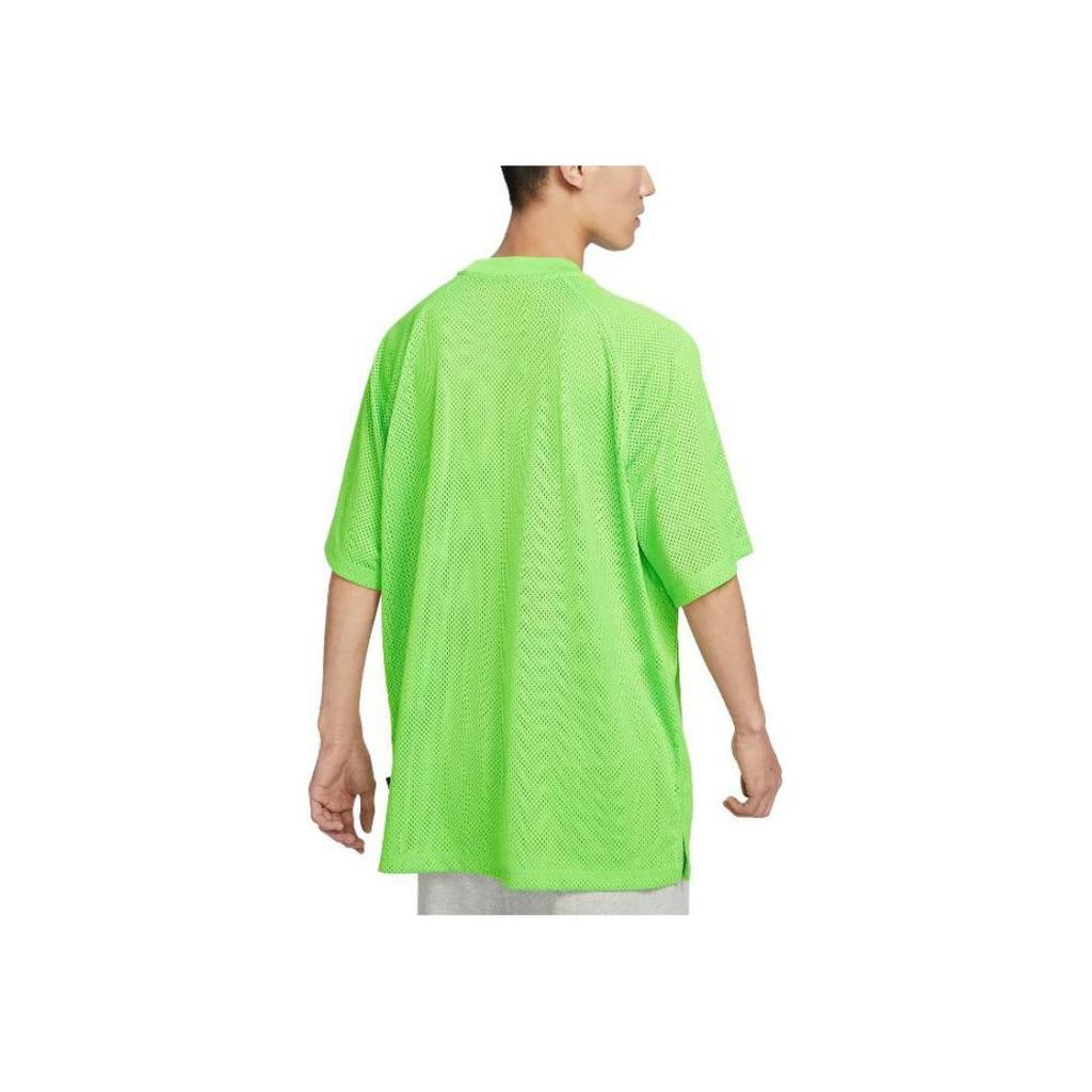 Nike Air Pure Color Logo Round Neck Slit Hem Short Sleeve T-Shirt Men Tops Green DX0157-313