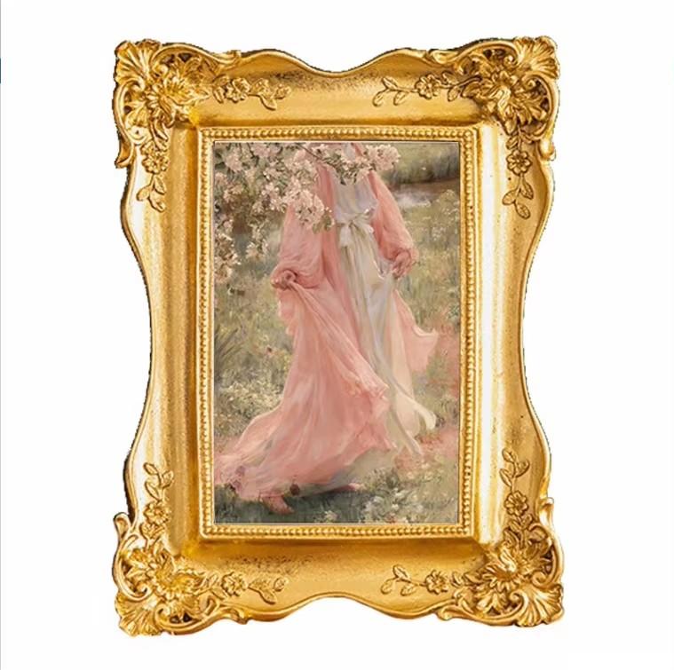 Europe Retro Art Palace Relief Photo Frame Resin Wall Hanging Painting Home Homestay Wall Mural Decoration Hotel Club Wall Craft