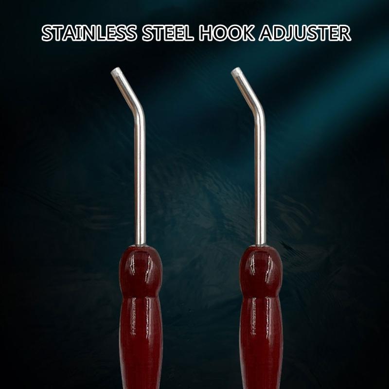 Sea Fishing Jig Hook Repair Tool Squid Jig Hook Adjuster Squid Hook Reshaping Tune Hook Straightener with Wood Handle