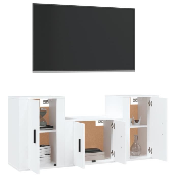 VidaXL TV Furniture Set 3 Pcs White Engineered Wood 3188382