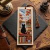 Vintage Style Bookmark DIY Stitch Kit for Adults Beginners, Seasonal Cat Retro Handmade Embroidery Kit, Gifts Lovers, Readers Artistic