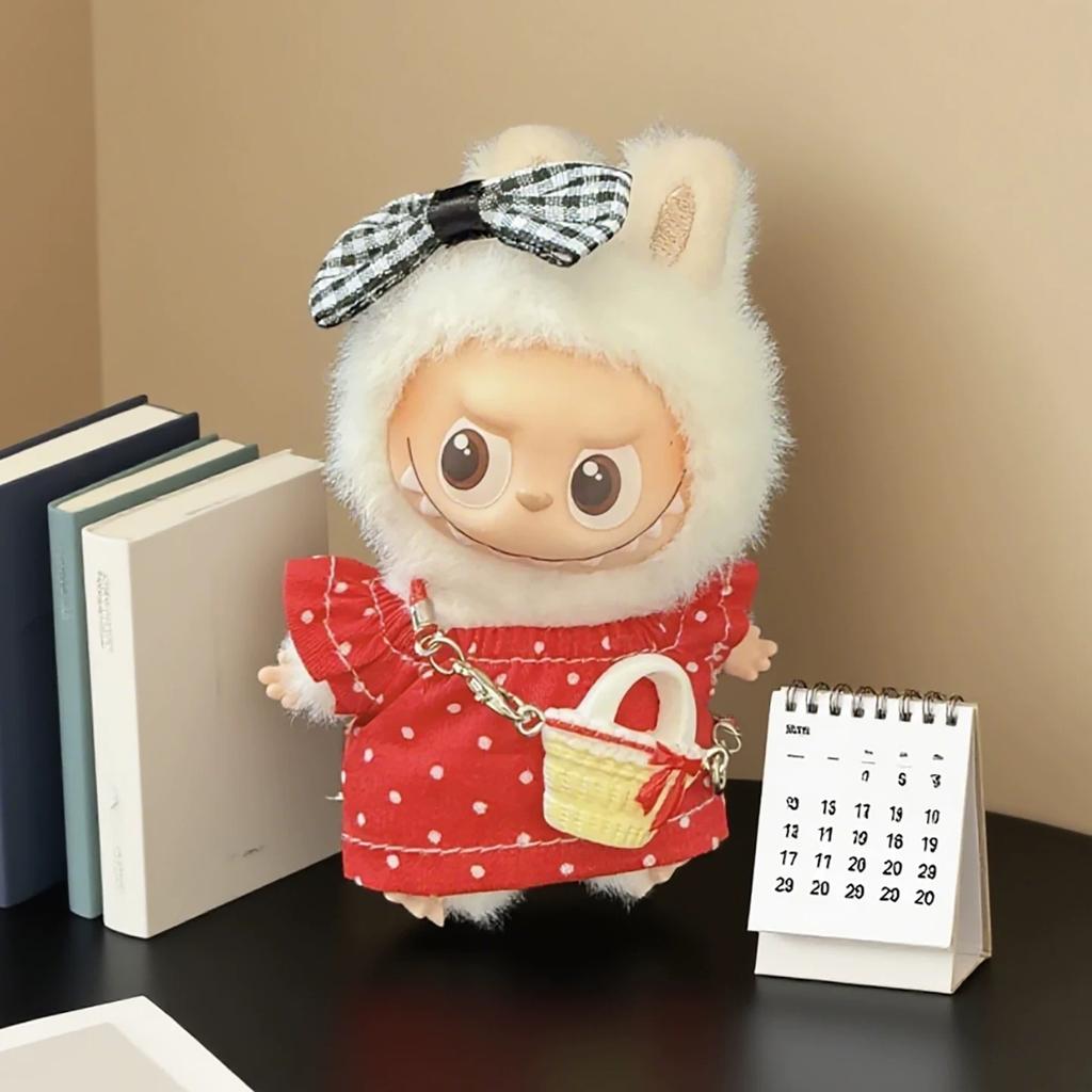 Non-Toxic For Mini Labubu 4.0 Pin For Love Series Dress 3Pcs Floral Skirt Set Doll Clothes Outfit Accessories Labubu Cute Outfit