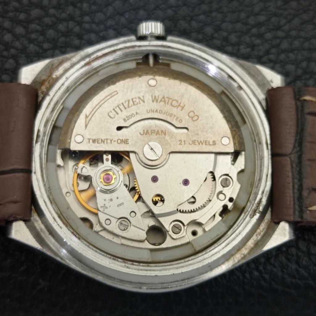 AUTOMATIC VINTAGE CITIZEN 8200 JAPAN MENS WHITE COLOR DIAL WATCH A702752-1 R210-a702752