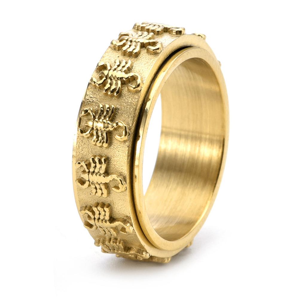 Fashionable Personality Rotatable Scorpion Ring Titanium Steel Retro Men's Niche Stress Relief Ring Jewelry