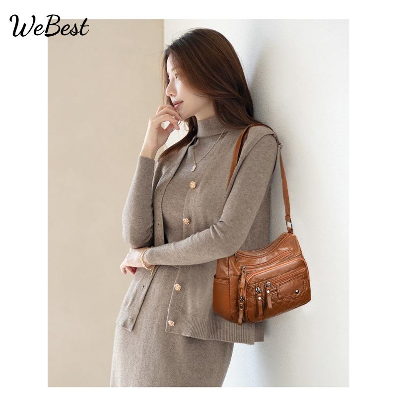 Women Bag New Fashion Large Capacity Shoulder Bag Euro-American Versatile Crossbody Bag Multi-Pocket Mom Bag
