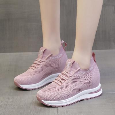 Damessportschoenen Lente en Herfst Nieuwe Wedgehak Platform Schoenen Mesh Ademend Casual Schoenen Outdoor Wandelschoenen