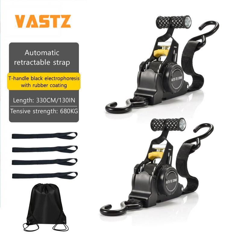 Car Automatic Retractable Tensioning Strap For Cargo Truck Motorcycle Transport Heavy Duty Quick Retract Tangled - Free Webbing