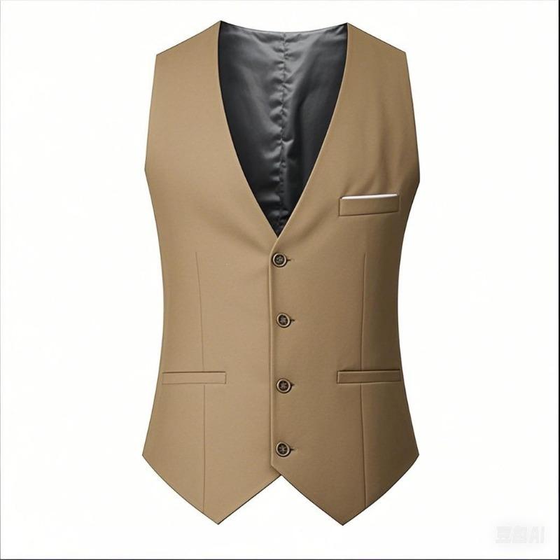 Mens Formal V Neck Single Breasted Suit Vest