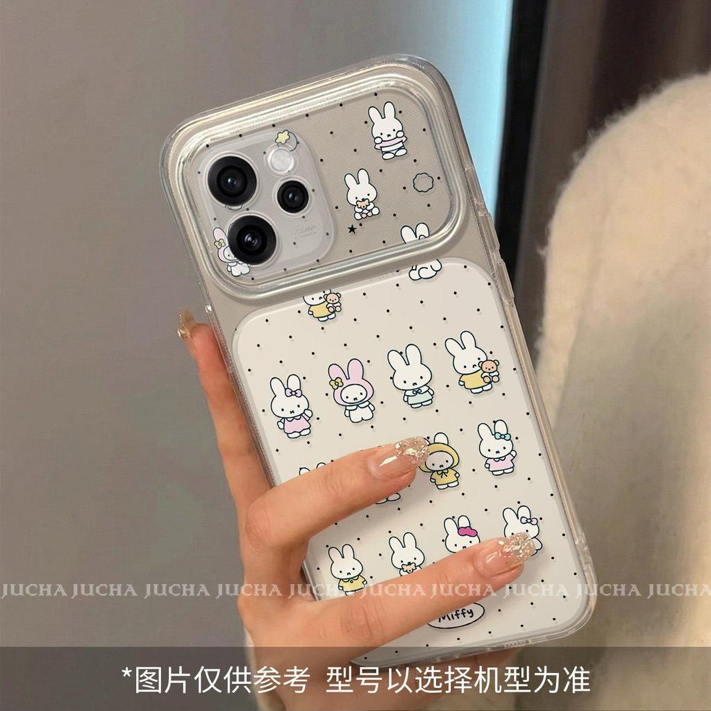 Applicable opporeno11pro mobile phone case advanced sense cartoon reno11por fun polka dot miffy rabbit