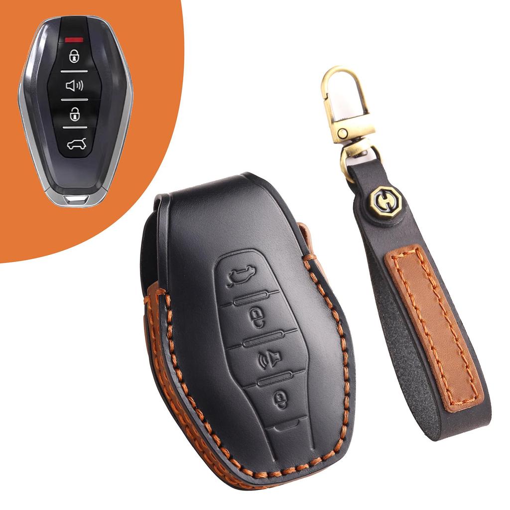 Kožený obal na kľúč pre Jietu X70plus, X70pro, Chery X90, Wujie Pro