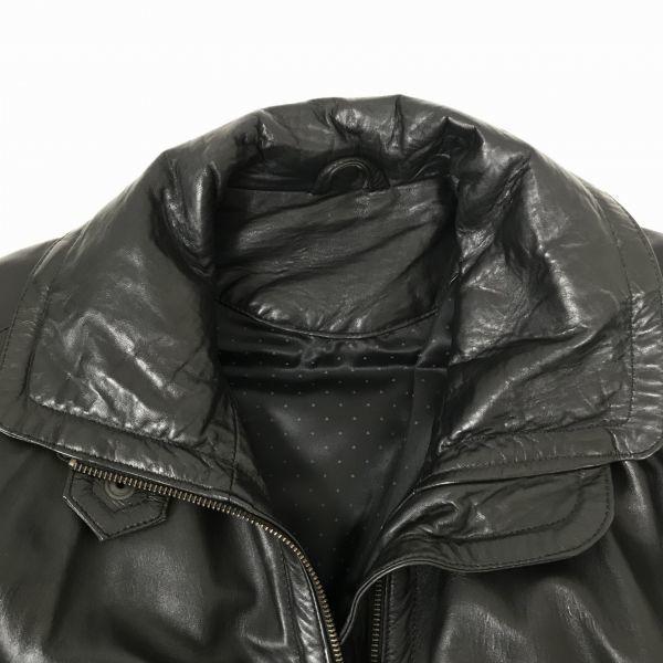 Accewi/Genuine Leather Single Rider Jacket/46/M/Black/Chin Strap/Fully Lined/Inner Pocket/Big Silhouette(USED)