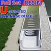 Resin Finished Drainage Ditch Single Row Grate Linear Drain Kitchen Balcony Courtyard