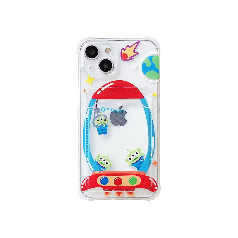 

Three-Eyed Rocket Card Slot Phone Case for iPhone 13/14 & 12 Pro, Fits iPhone 11/XR/XS Max 16 Pro