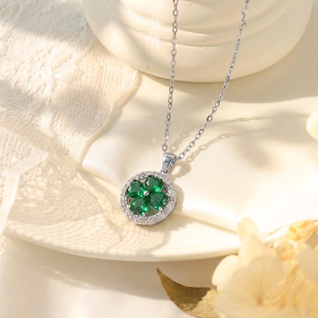 Korean Titanium Steel Necklace with Rotatable Windmill Pendant & Zirconia Pearl Clavicle Chain for Women