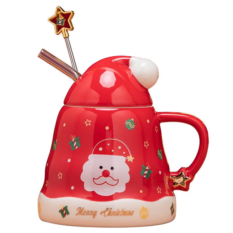 Set cadou cană de Crăciun ceramică creativă pentru cupluri și fete