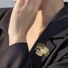 Blucome Hochwertige Brosche mit Ginkgoblatt und Blumenkorb, Mikro-eingelegter Zirkonia, verkupferte Brosche für Damen und Herren, Anzug, Hijab-Anstecker