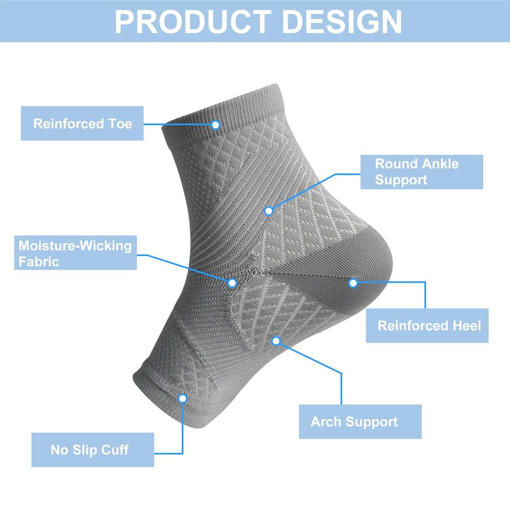 Durable And Safe 1Pair Plantar Fasciitis Compression Socks – Support For Plantar Fasciitis Heel And Arch Pain Silicone Heel Cushioning For Targ