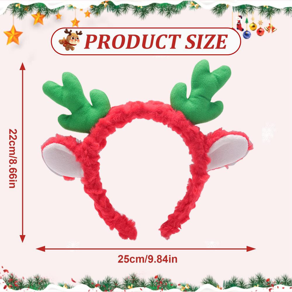 Plush Antler Headband Animal Ears Headwear Adorable Antlers Headpiece Headdress For Halloween Cosplay Costume Accessories