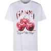 Maglione Girocollo Stampato Manica Corta T-Shirt Top Donna Bianco T4004-151